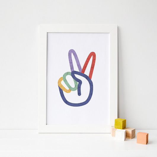 obrazy i plakaty do pokoju dziecięcego Peace - plakat do pokoju dziecka