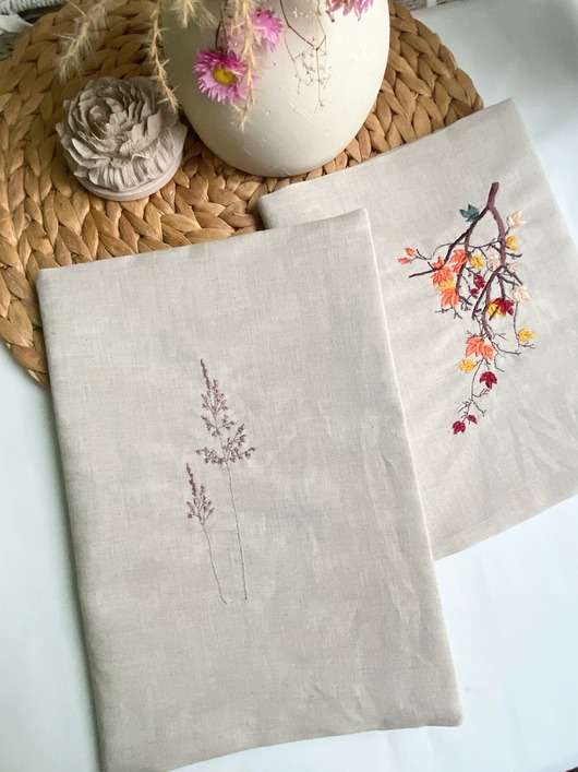 pokrowce i etui - różne Zestaw okładek lnianych na zeszyt