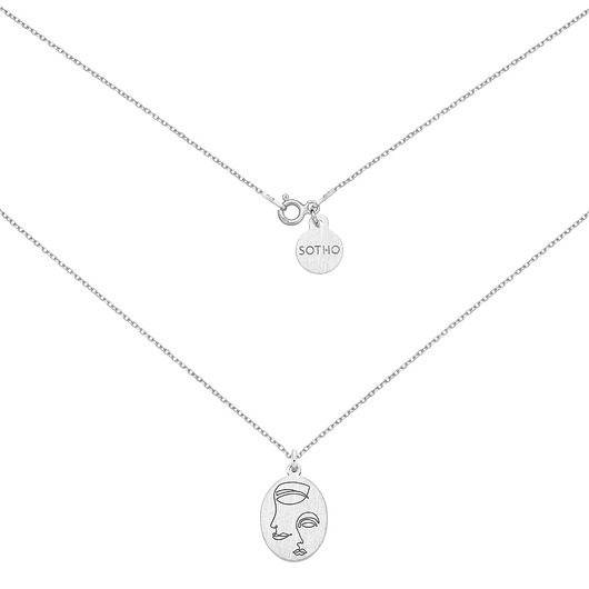 srebrne naszyjniki Srebrny medalion Face N7