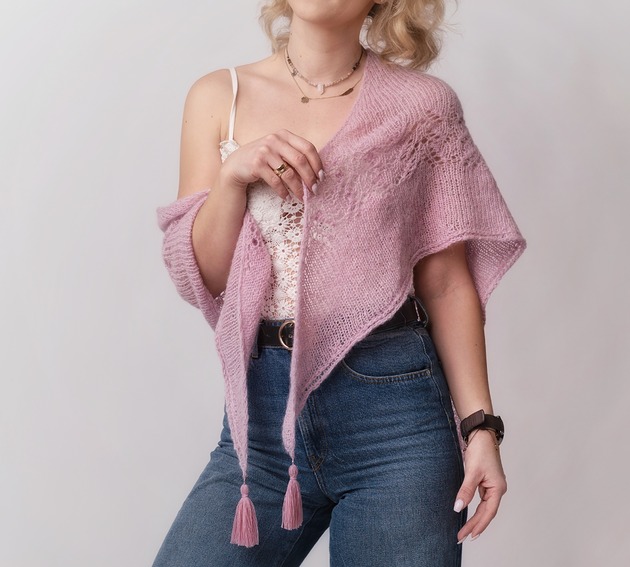 szale damskie Chusta chmurka Candy Pink