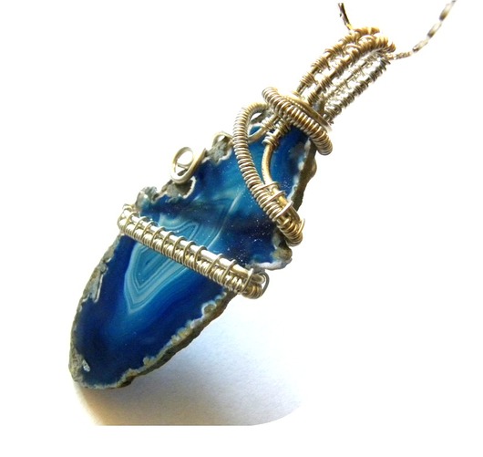 Naszyjnik wire-wrapping z agatem Gaul Designs