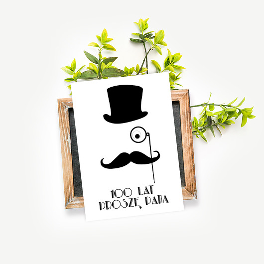 Kartka urodzinowa "Moustache" Joanna Klupś