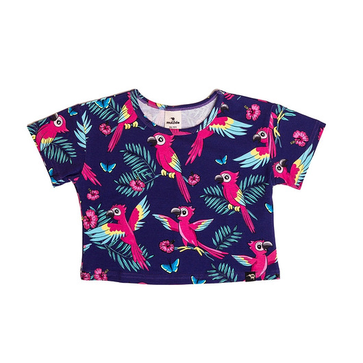 t-shirty dla dziewczynki Crop top Fioletowa Papuga