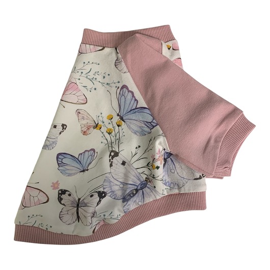 ubranka dla zwierząt Bluza dla psa z raglanowym rękawem MOTYLKI