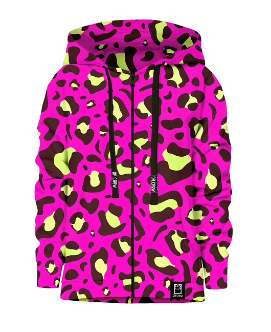 bluzy dla dziewczynki Bluza Zamek Dziewczynka DR.CROW Panterka Pink