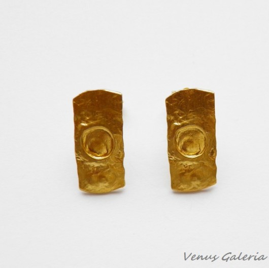 Kolczyki - Jowisze prostokąty małe złote VENUS GALERIA