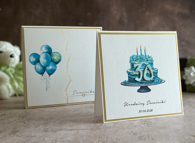 kartki scrapbooking Kartka na 30 urodziny z pudełkiem i kopertą, BH 31