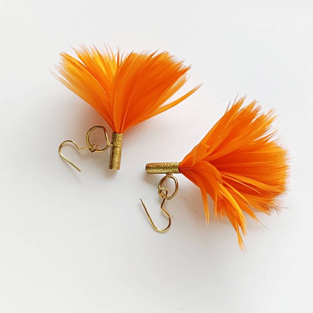 kolczyki z piórami PIÓRKO kolczyki