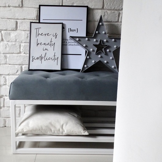 ławki Siedzisko ławka loft z półką na buty metalowa