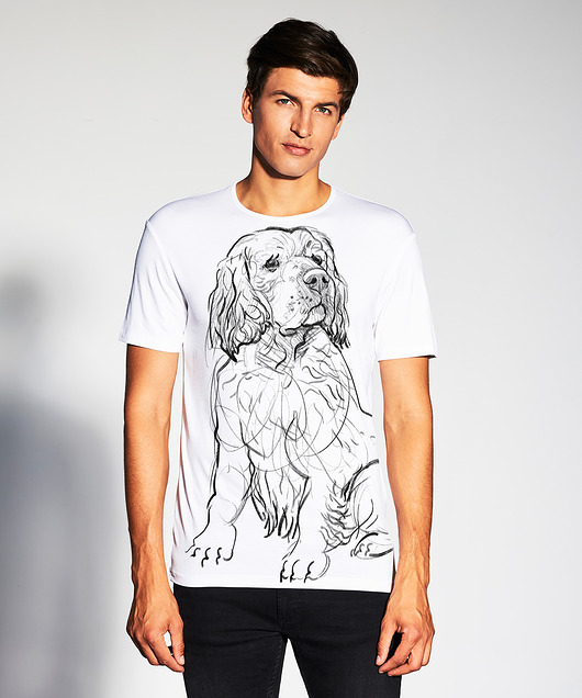 t-shirty męskie Clumber Spaniel Dog Men's T-shirt white