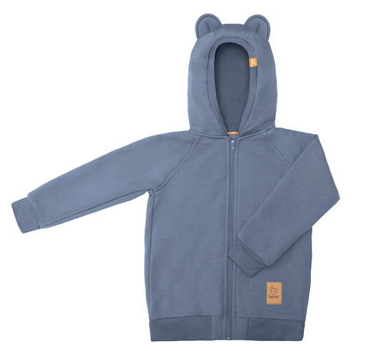 bluzy dla niemowlaka Bluza z uszami misia - niebieska