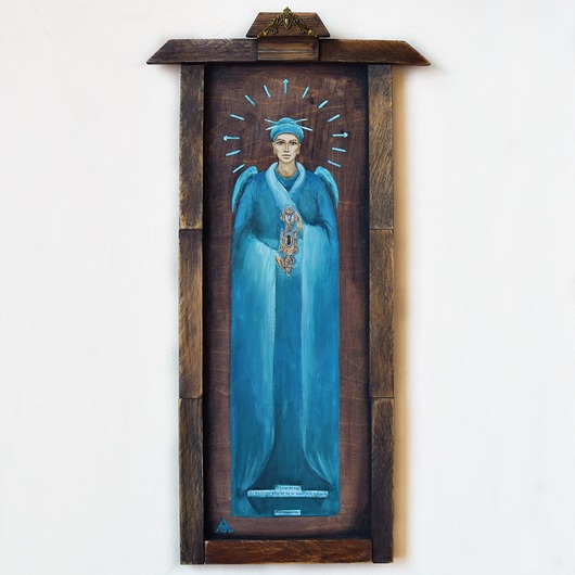 obrazy Anioł Klucznik XVII obraz ręcznie malowany na drewnie