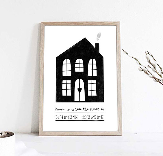 plakaty SPERSONALIZOWANY PLAKAT WSPOLRZĘDNE DOMU- A3