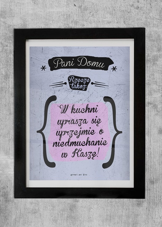 Kasza Plakat 30x40 GAU Home