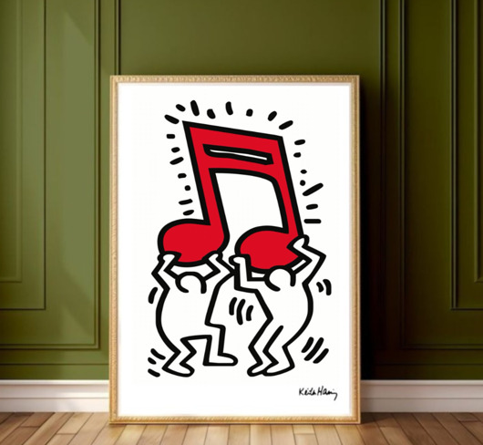 plakaty PLAKAT dekoracyjny pop art  muzyka Keith Haring grafika