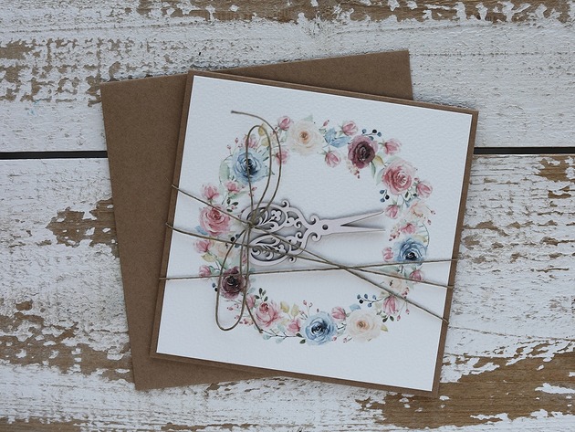 kartki scrapbooking Kartka urodzinowa nożyczki