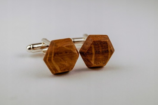 Spinki Dębowe + Pudełko  Mukana Woodwork