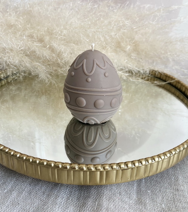 świeczniki i świece Świeca ekologiczna sojowa dekoracyjna jajko wielkanocne ciemny brązowy