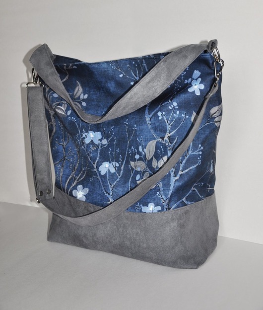 torby na ramię Torba hobo XL - print kwiat wiśni