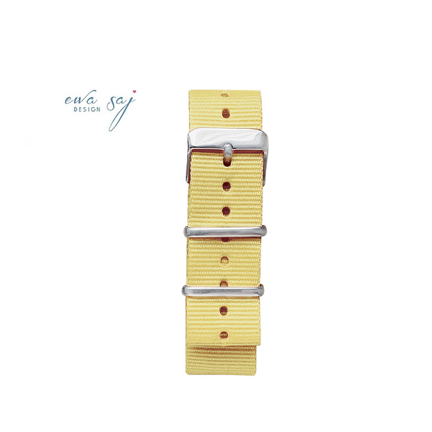 zegarki różne Pasek do zegarka, nato strap pastel żółty