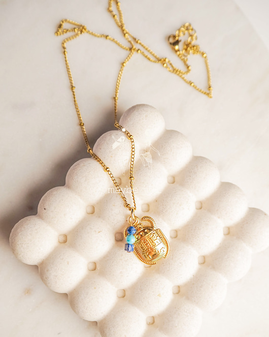 złote naszyjniki Łańcuszek Starożytny Skarabeusz