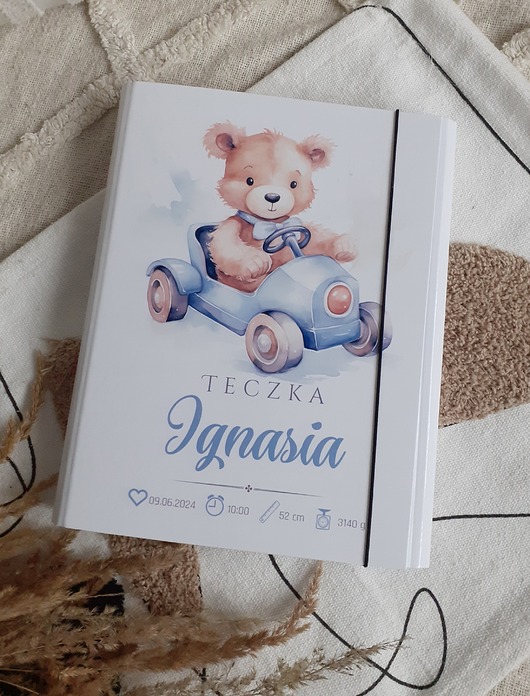 Chrzest - inne MISIO teczka  metryczka urodzenia  prezent na roczek, narodziny, Chrzest