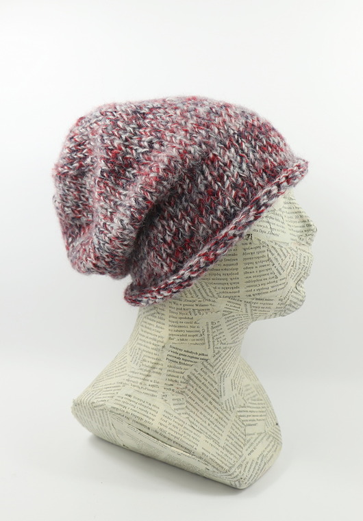 czapki damskie Luźna czapka kolorowy melanż beanie hipster nerd krasnal