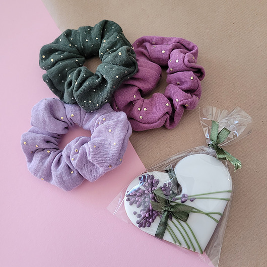 gumki do włosów SCRUNCHIE BOX  Słodki Lawendowy