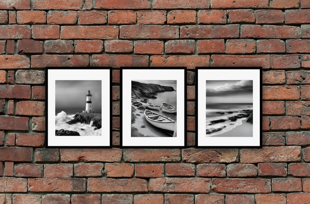 fotografia Czarno białe fotografie nadmorski krajobraz plakaty