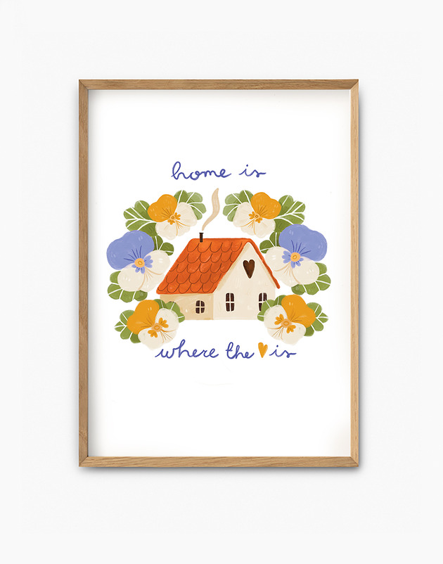 grafiki i ilustracje Plakat ilustracja Home is where the heart is
