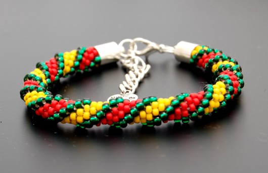 Bransoletka koralikowa rasta spiralka MadeByInati