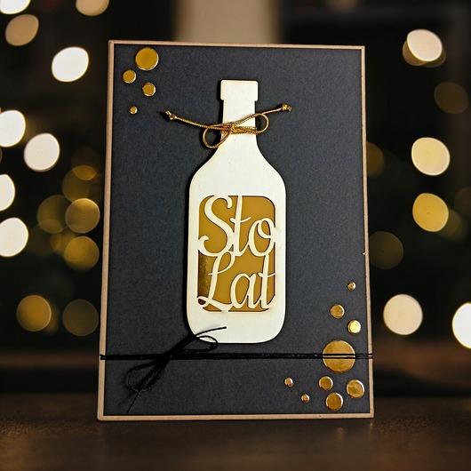 kartki scrapbooking KARTKA A5 z Twoimi życzeniami : glam : STO LAT!