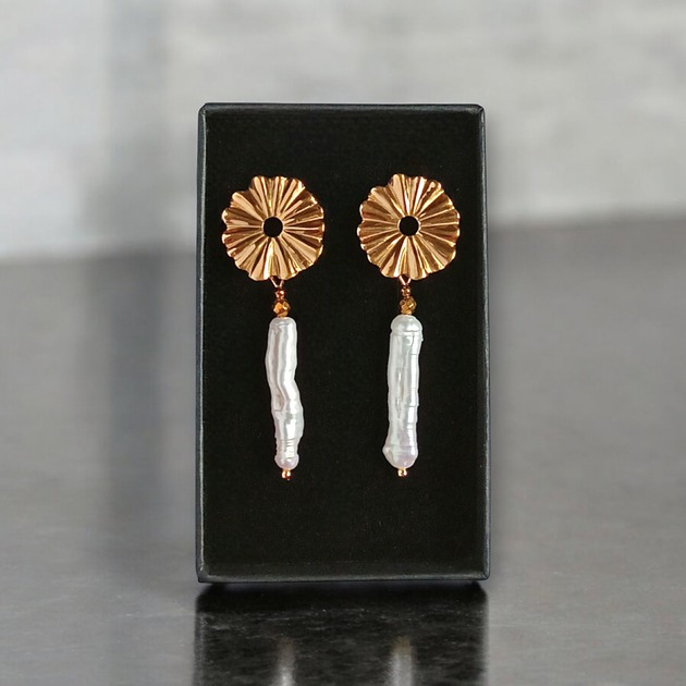 kolczyki z kamieniami Długie perły : kolczyki : wyjątkowy prezent PREMIUM : I