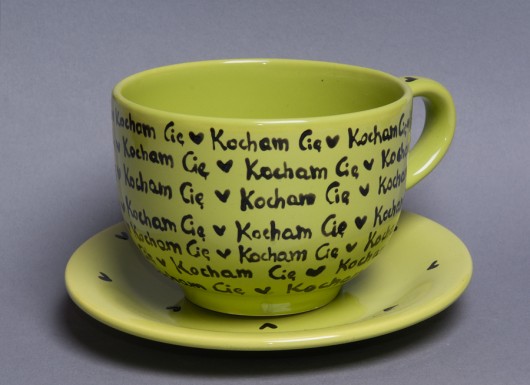 Filiżanka zielona Kocham Cię Ważka Nieważka