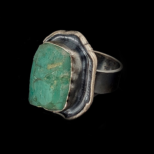 pierścionki srebrne Pierścionek szmaragdowa miłość