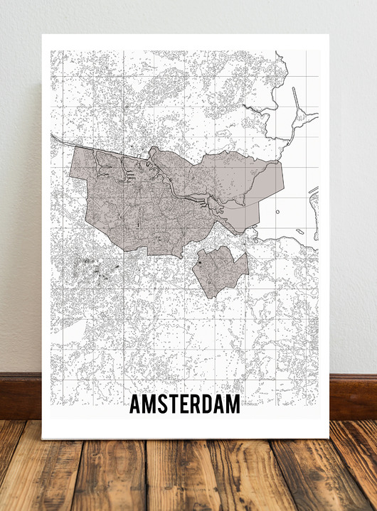 plakaty Amsterdam mapa plakat  50x70 cm / A3 / A4