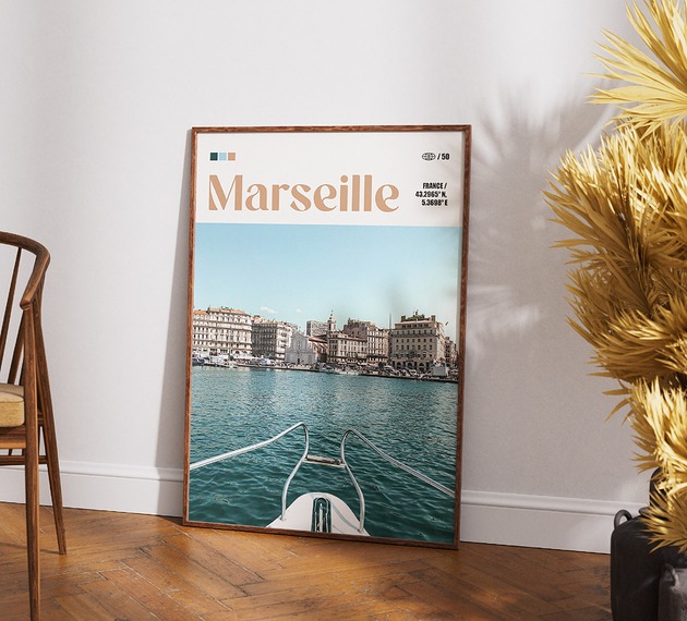 plakaty Minimalistyczny plakat Marsylia Francja 