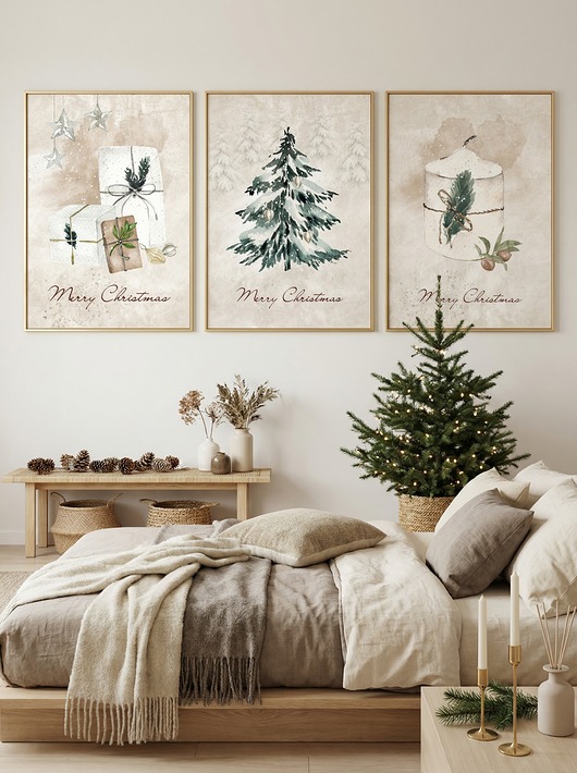 plakaty Zestaw 3 plakatów Christmass tree
