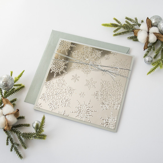 zaproszenia i kartki na ślub Zimowe zaproszenie ślubne "Snowflake"