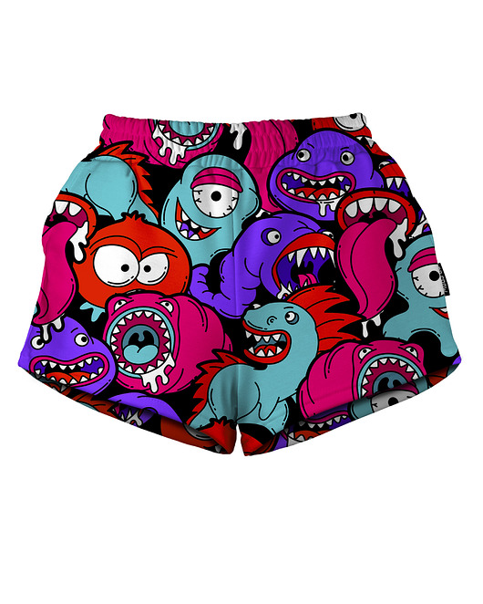 szorty damskie Shorty Spodenki Damskie DR.CROW Colorful Monsters