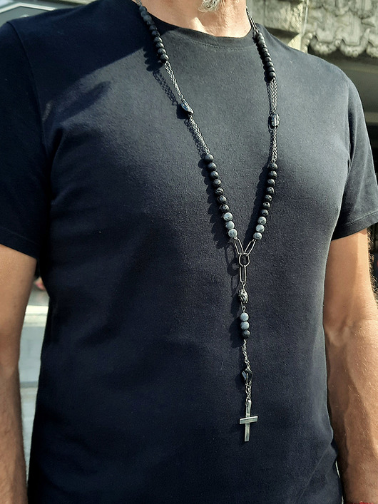 biżuteria męska Różaniec męski BLACK MAT