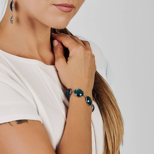 bransoletki - inne Bransoletka w perłowym odcieniu szmaragdu e24/1