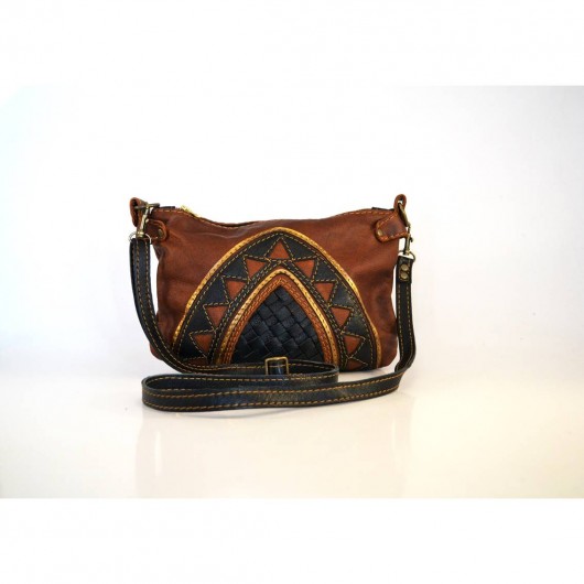 Cleopatra small leather handbag (black/brown) MERAKI