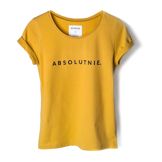 T-shirt musztardowy ABSOLUTNIE. ANIMUSH