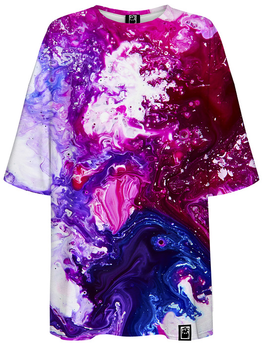 t-shirt damskie DR.CROW T-shirt Damski Oversize Akwarel Marble