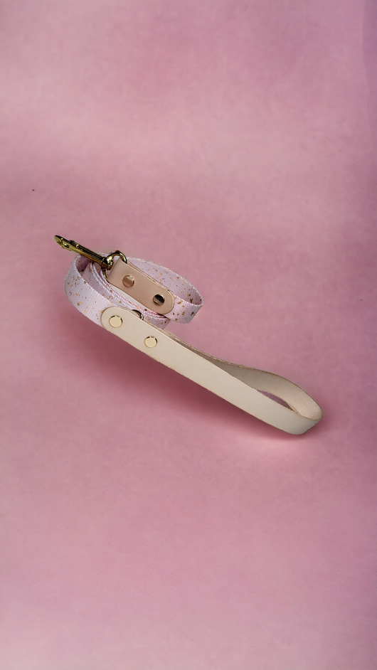 smycze i obroże dla psów i kotów Smycz miejska Pink Confetti / Nude Leather