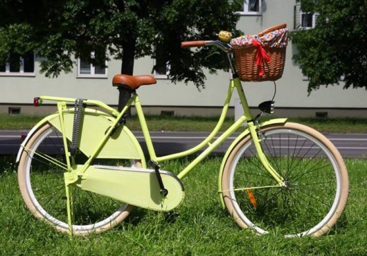 Rower miejski omafiets limonkowy bajki jak z bajki