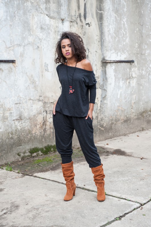 Graphite Jumpsuit kombinezon z angory  kokowor