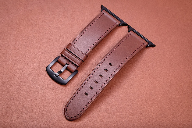 zegarki męskie Pasek do zegarka Apple Watch  z włoskiej skóry Koala ciemny brązowy