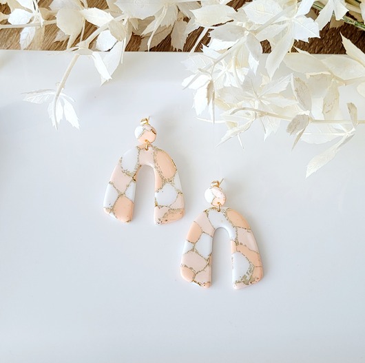 kolczyki z masy plastycznej Kolczyki wiszące PEACH